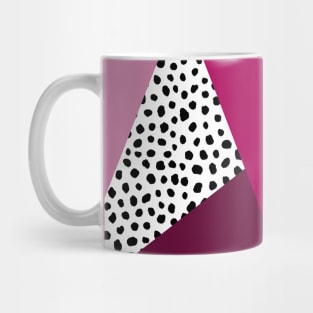 Geometric Polka Dot, Pink, Raspberry Red and Burgundy Mug